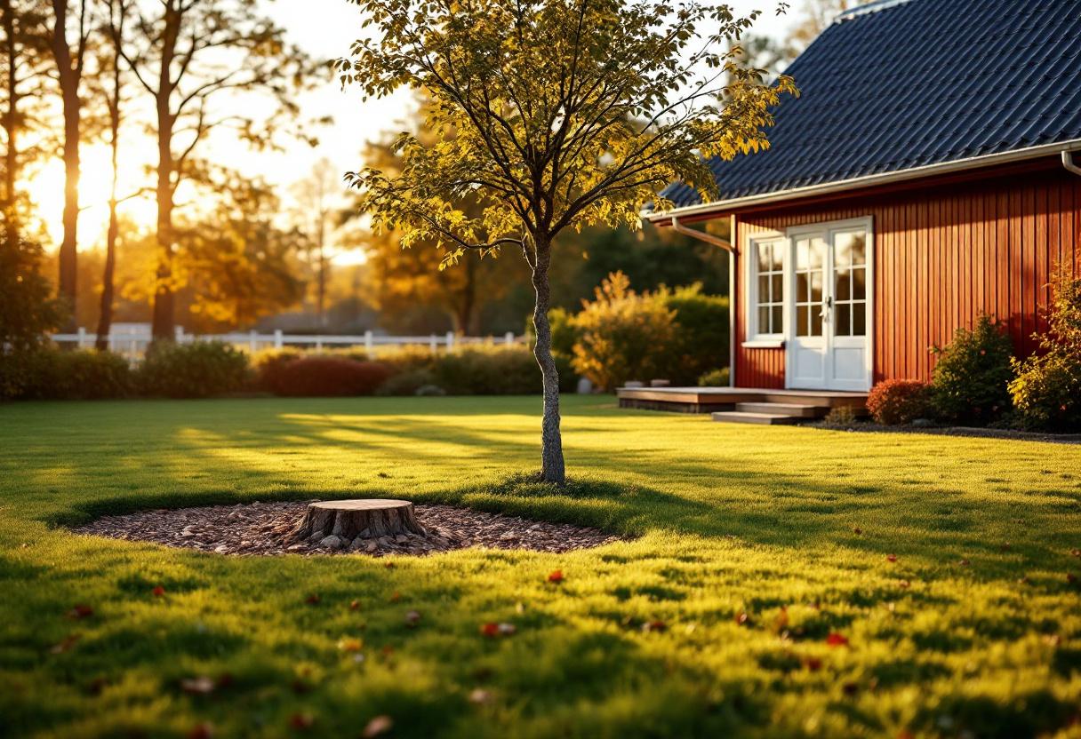 Stubbfräsning slutförd – ren villaträdgård i Uddevalla efter att stubben tagits bort